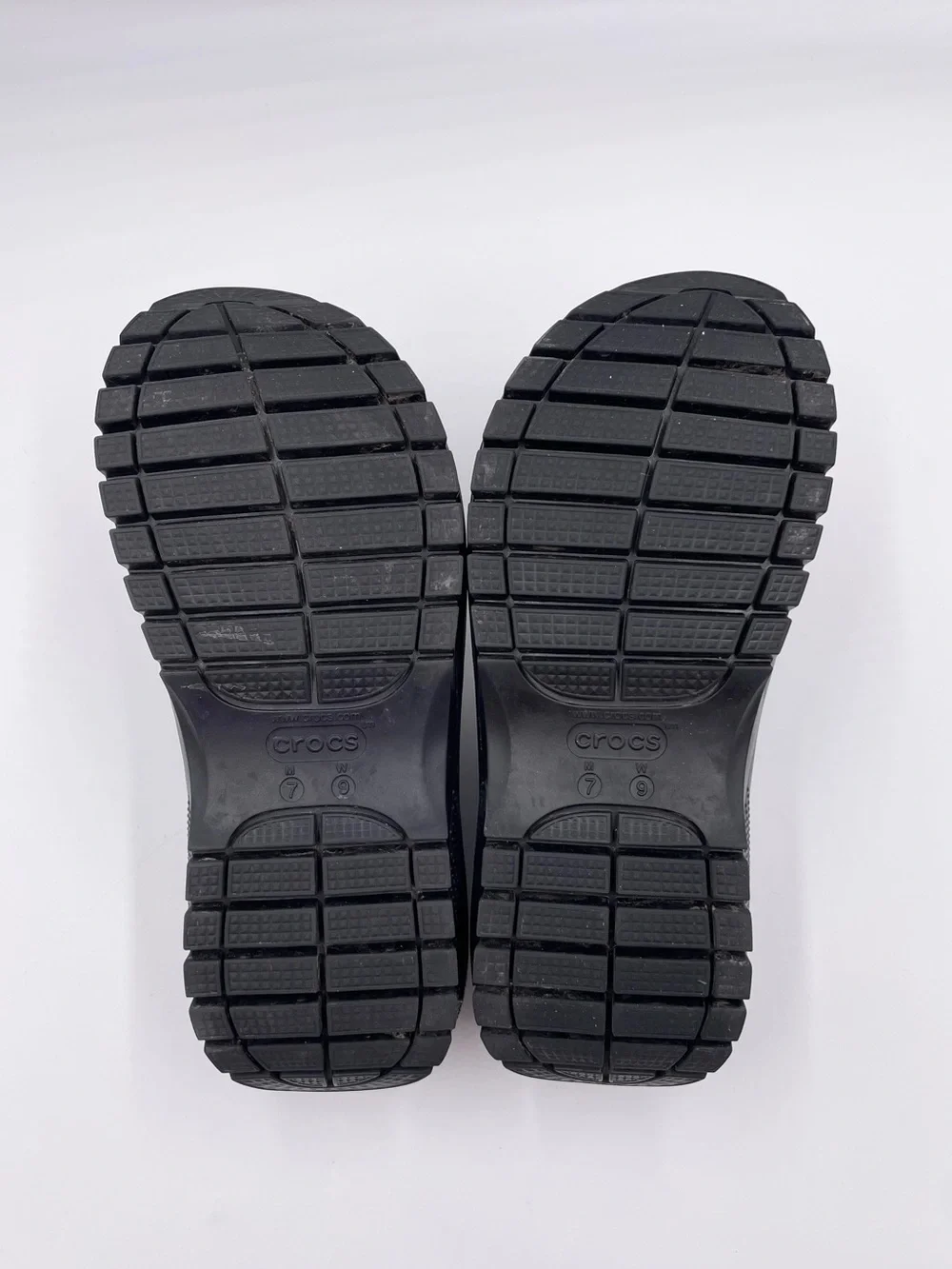Crocs Classic Mega Crush Platform Wedge Sandals Black Women's Size 9 Men's 7